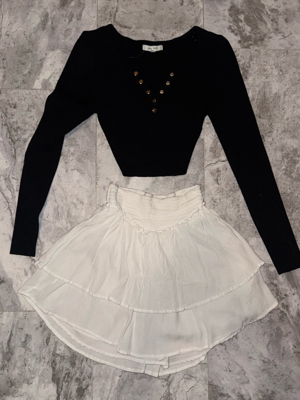 White Tiered Skir